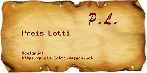 Preis Lotti névjegykártya